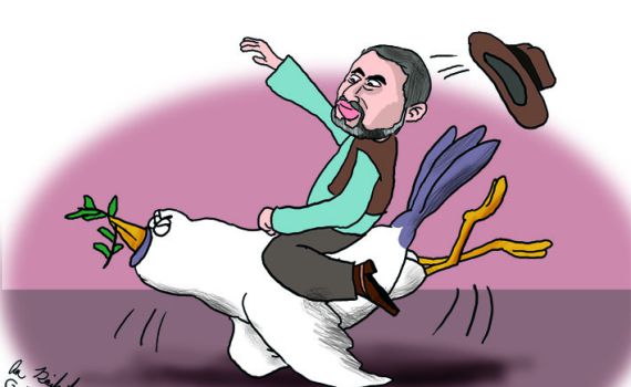 הקריקטורה היומית של אור רייכרט: יונת השלום לא ממריאה