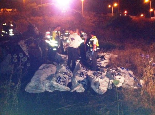 תאונה מחרידה בטבריה: שמונה בני משפחה נהרגו