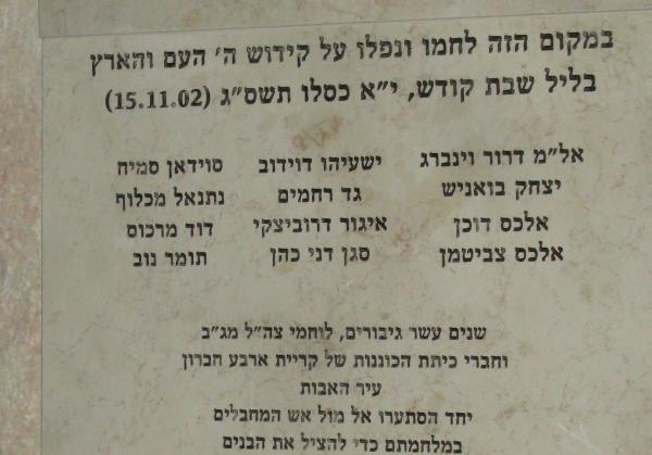 עשור לקרב בציר המתפללים: נחנכה אנדרטת זכרון בחברון