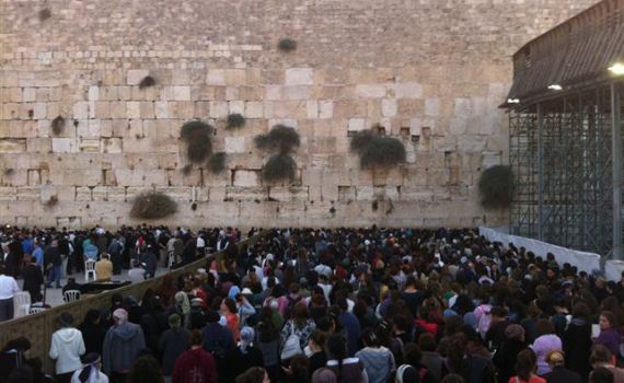 אלפים בכותל המערבי בתפילה לשלום חיילי צה"ל