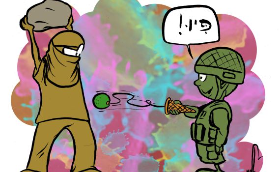 קריקטורה: הנשק החדש של צה"ל ביהודה ושומרון