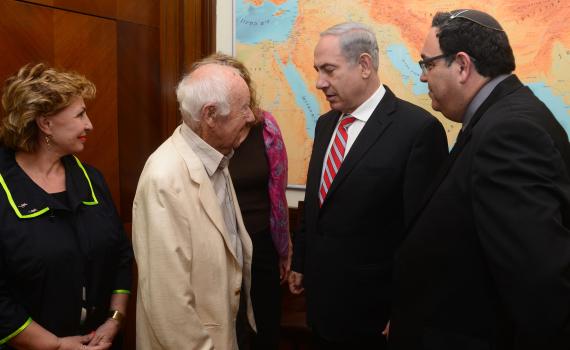 נתניהו נפגש עם הניצול האחרון של מרד גטו ורשה