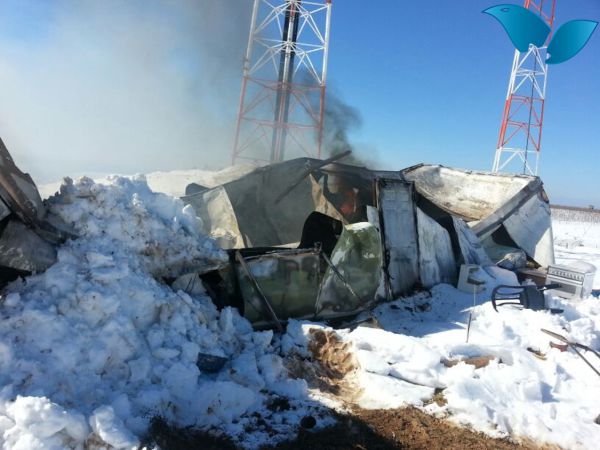 בחסות השלג: חשד להצתת קראוון בשומרון