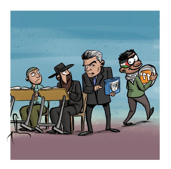 קריקטורה: הפלסטינים לא שמעו על שוויון בנטל