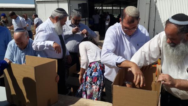 חברי סיעת הבית היהודי ארזו חבילות "קמחא דפסחא"