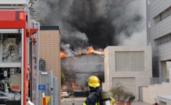 שריפה בחדר האוכל בבסיס 'הקריה' בתל אביב
