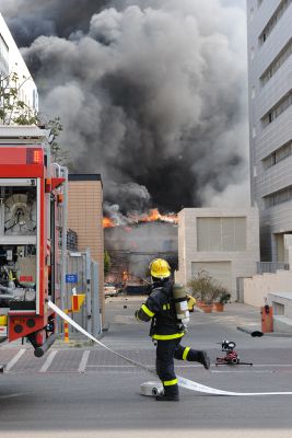 שריפה בחדר האוכל בבסיס 'הקריה' בתל אביב