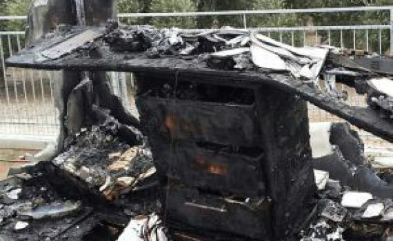 בית הכנסת בכביש 6 הוצת ונשרף כליל