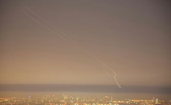 ככה נראה יירוט הרקטות בת"א מהישוב יצהר