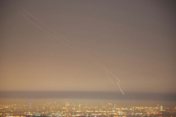 ככה נראה יירוט הרקטות בת"א מהישוב יצהר