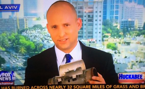 בנט הציג בשידור טיל שנורה לישראל