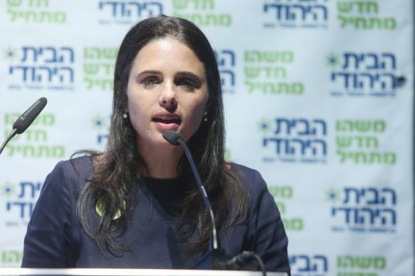 תקומה זועמים על שקד: מתנגדים למדינה פלסטינית