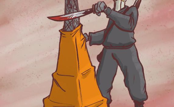 קריקטורה: בעקבות הטבח שבוצע בעיתון הצרפתי