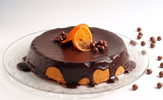 מתכון לעוגת גבינה-תפוז בציפוי גנאש שוקולד