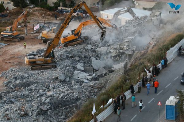 סוף עצוב: הושלמה הריסת בתי דריינוף בבית אל