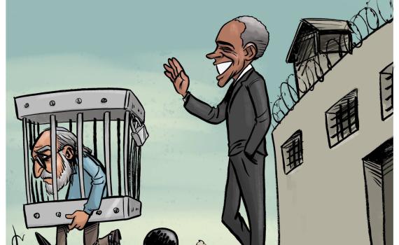 קריקטורה: ארה"ב "שחררה" את פולארד