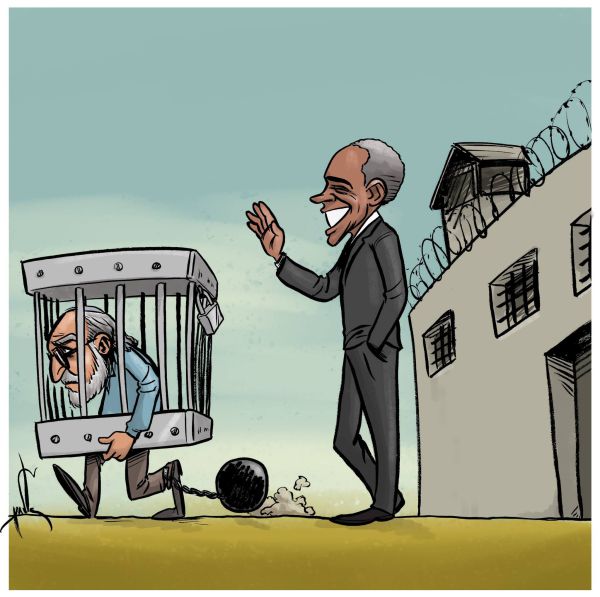 קריקטורה: ארה"ב "שחררה" את פולארד