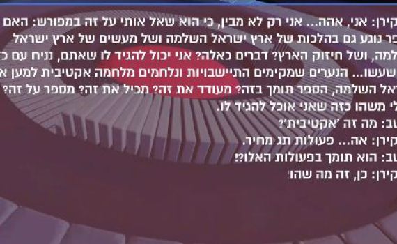 האזינו: תחקירן ניסה להוציא מידע על תושבים ביהודה ושומרון והופלל