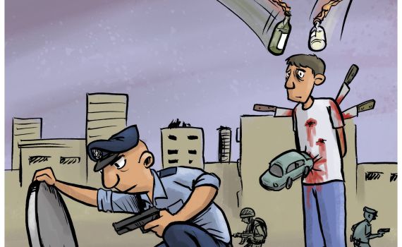 קריקטורה: המחבל בתל אביב עדיין לא נתפס