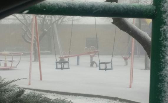 שלג החל לרדת בירושלים; גוש עציון צבוע בלבן