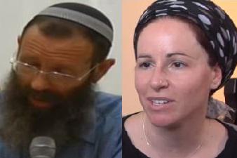 הרב יגאל התארס עם אלמנתו של רועי קליין