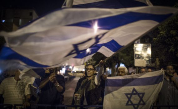 סערה בועידת הארץ: אמן תחב דגל ישראל לישבנו