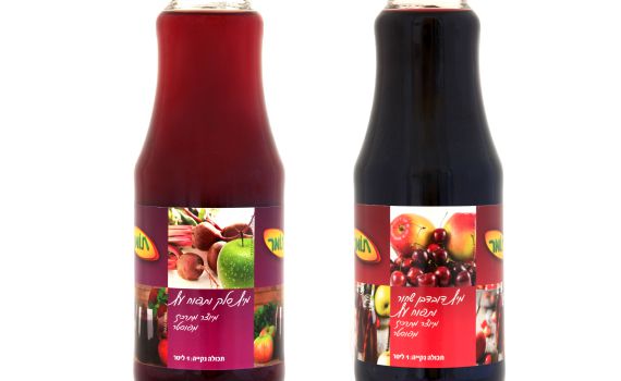 מעורב טבעי: מיץ דובדבן שחור ותפוח עץ ומיץ סלק ותפוח עץ