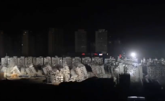 צפו: שכונה שלמה בסין נמחקת ב10 שניות