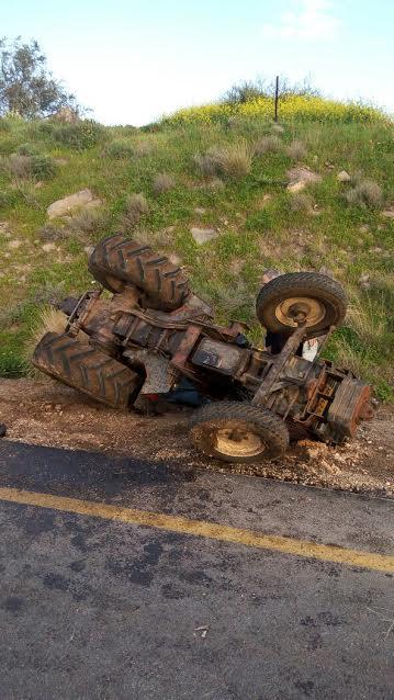 טרגדיה בגולן: התהפך עם הטרקטור ונמחץ למוות