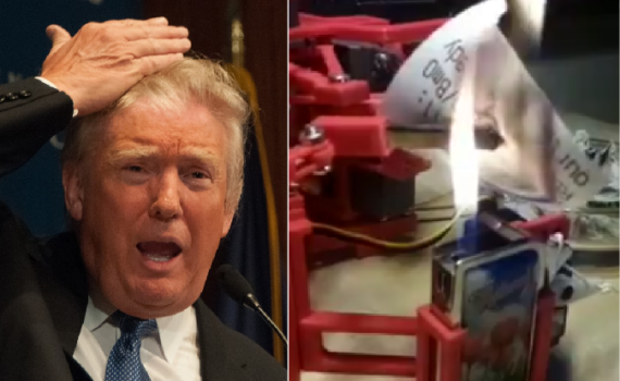 חם ברשת: הרובוט ששורף כל ציוץ של טראמפ