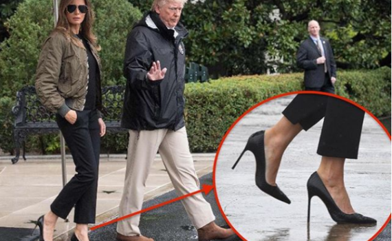 רואה מגבוה: העקבים של מלניה מעוררים סערה