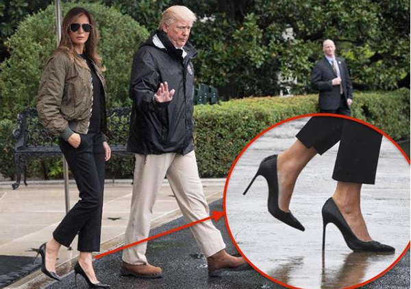 רואה מגבוה: העקבים של מלניה מעוררים סערה