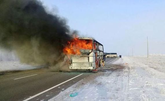 אסון בקזחסטן: 52 הרוגים בשריפת אוטובוס