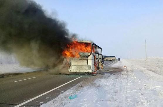 אסון בקזחסטן: 52 הרוגים בשריפת אוטובוס