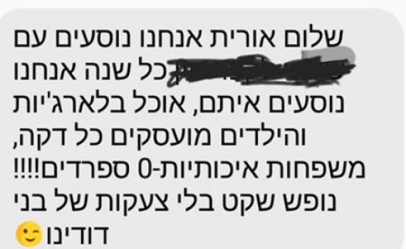 סערה ברשת: "משפחות איכותיות- 0 ספרדים"