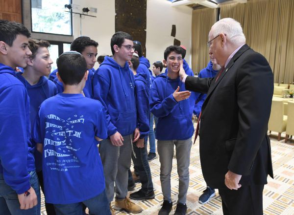 הנשיא אירח את תלמידיו של הרב איתמר בן גל הי"ד