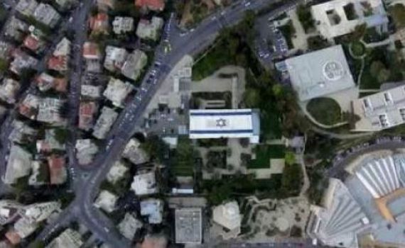 בתיעוד מהחלל; דגל ישראל ענק מעל בית הנשיא