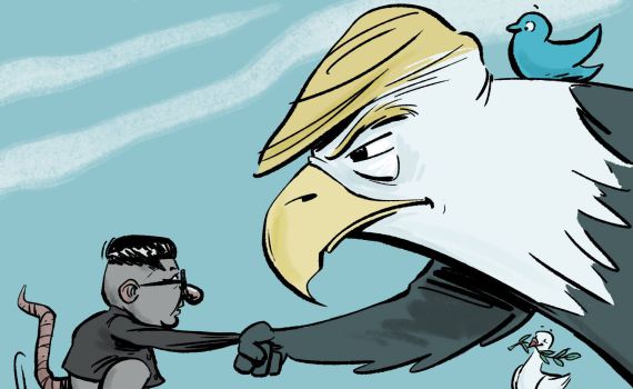 קריקטורה: פגישת טראמפ וקים ג'ונג און