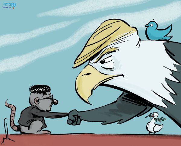 קריקטורה: פגישת טראמפ וקים ג'ונג און