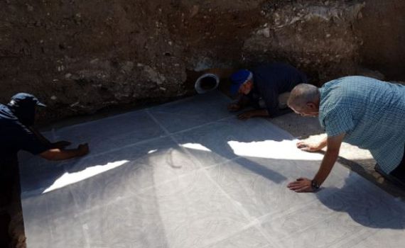 מרהיב: פסיפס בן 1700 שנה נחשף בלוד. תיעוד