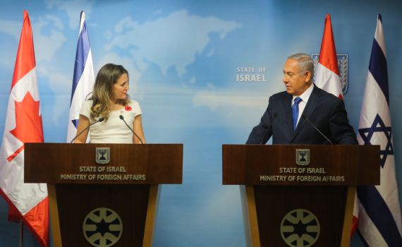 נתניהו לשרת החוץ הקנדית: "רואים בכם ידידים גדולים"