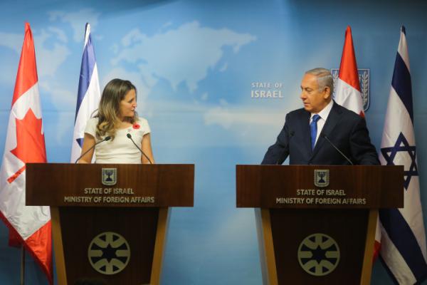 נתניהו לשרת החוץ הקנדית: "רואים בכם ידידים גדולים"