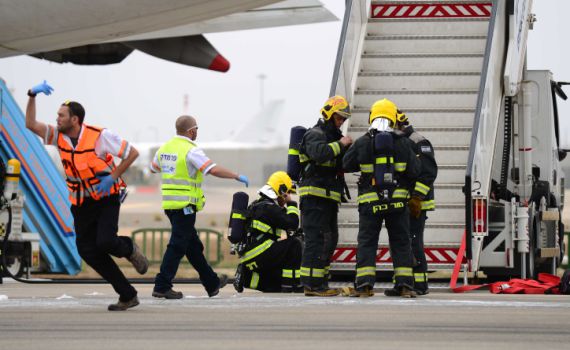 מצב החירום בנתב"ג בוטל; המטוס ינחת לבדיקה