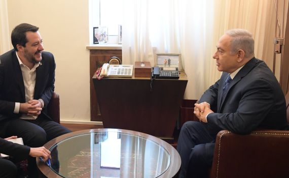 סערה באיטליה בעקבות פגישתו של סלביני ונתניהו