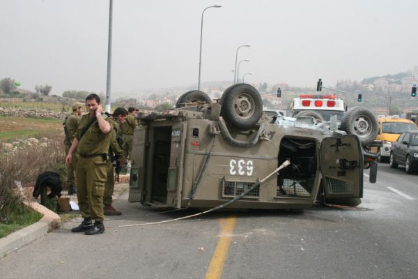 שני חיילים נפצעו בהתהפכות רכב צבאי בדרום