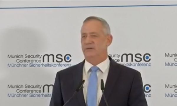 גנץ בועידת מינכן:  "מול איראן אין ימין ואין שמאל"