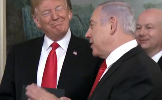 טראמפ הכיר בגולן, נתניהו: "העם האמריקאי עם הגולן"