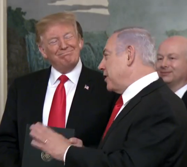 טראמפ הכיר בגולן, נתניהו: "העם האמריקאי עם הגולן"