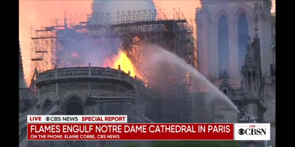 שריפת ענק בפריז: כנסיית נוטרדאם עולה באש