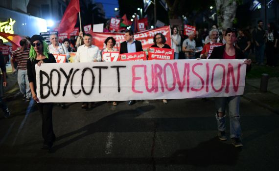 ארגוני שמאל מנצלים את האירווזיון והפגינו למען עזה